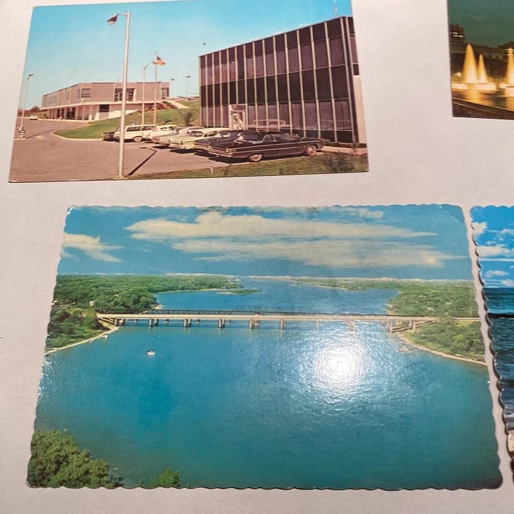 15 unused vintage postcards. From the 1950’s and 60’s. One has a stain on back
